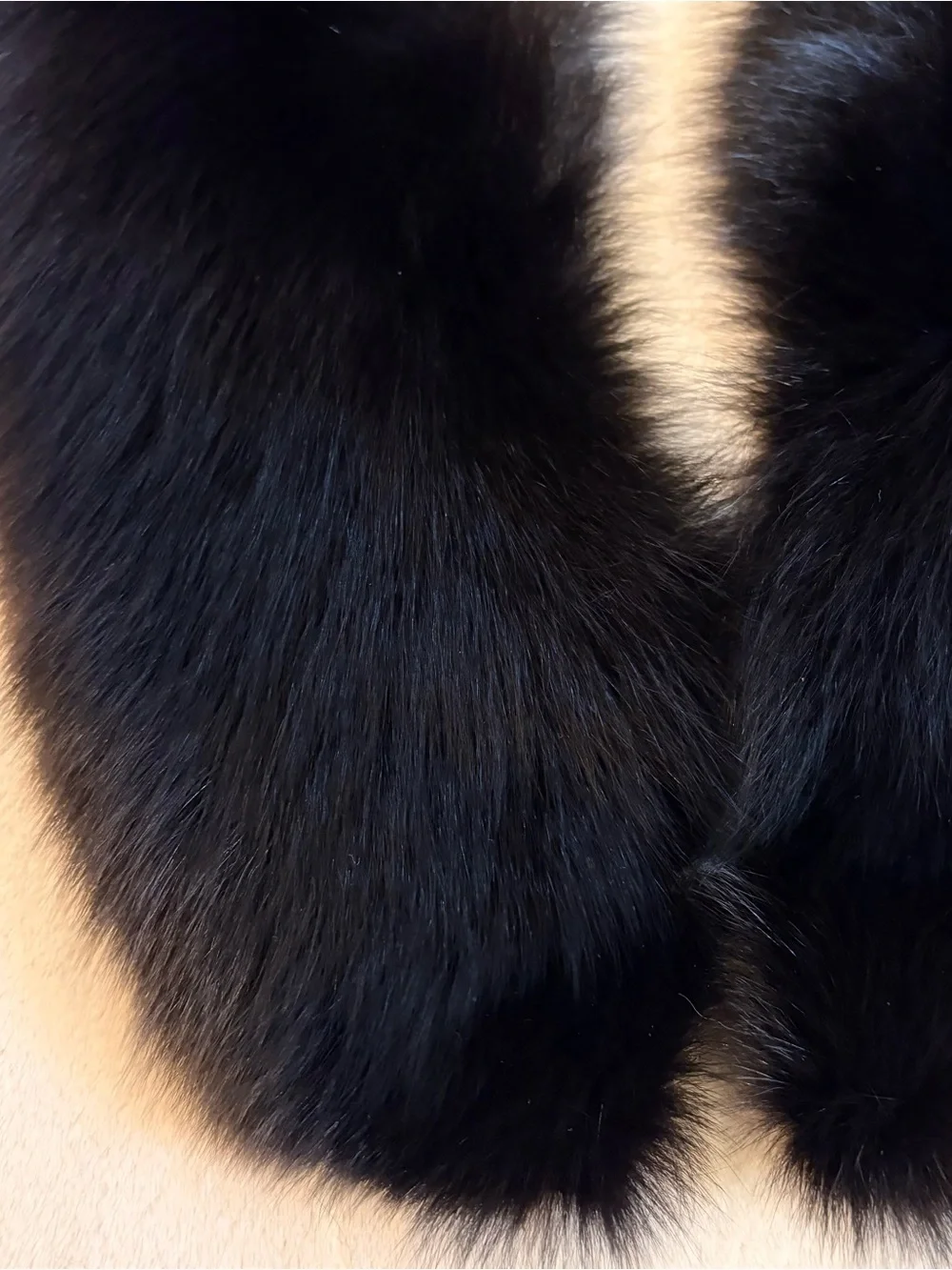 Black Luxurious Fox Fur Wrap Collar — 48 inches long